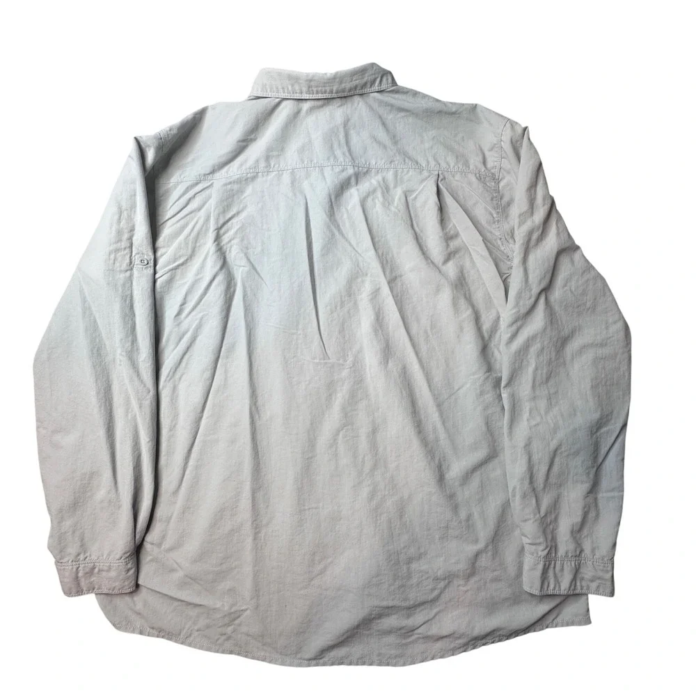 The North Face Shirt Mens XXL Tan Button Up Hiking Long Sleeve Nylon Roll Tab